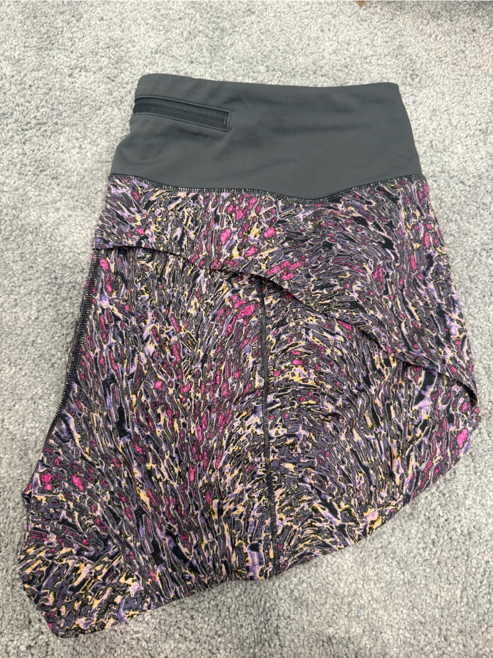lululemon athletica Black Waist Pink Purple Yellow Patterned Athletic Shorts